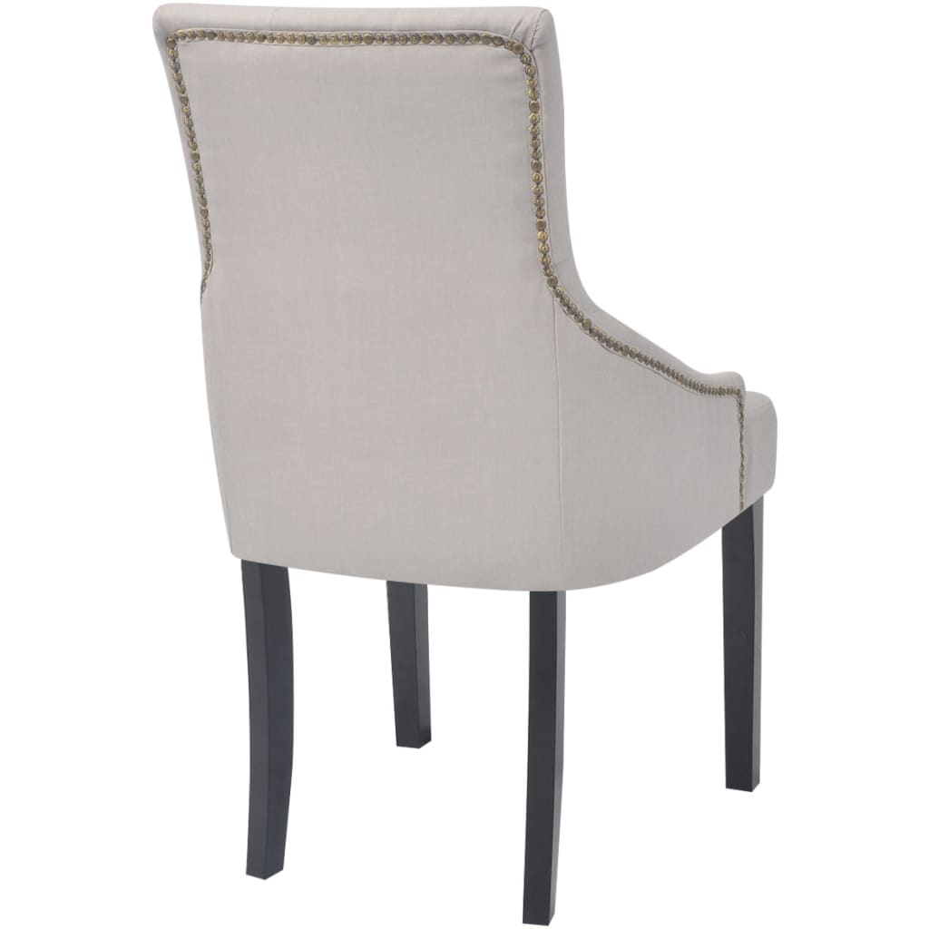 Eetkamerstoelen 2 st stof crèmegrijs is nu te koop bij PeponiXL, paradijselijk wonen!