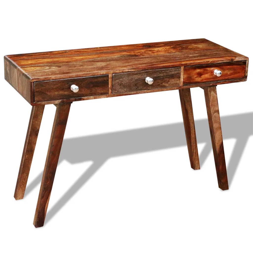 Wandtafel met 3 lades 76 cm massief acaciahout is nu te koop bij PeponiXL, paradijselijk wonen!
