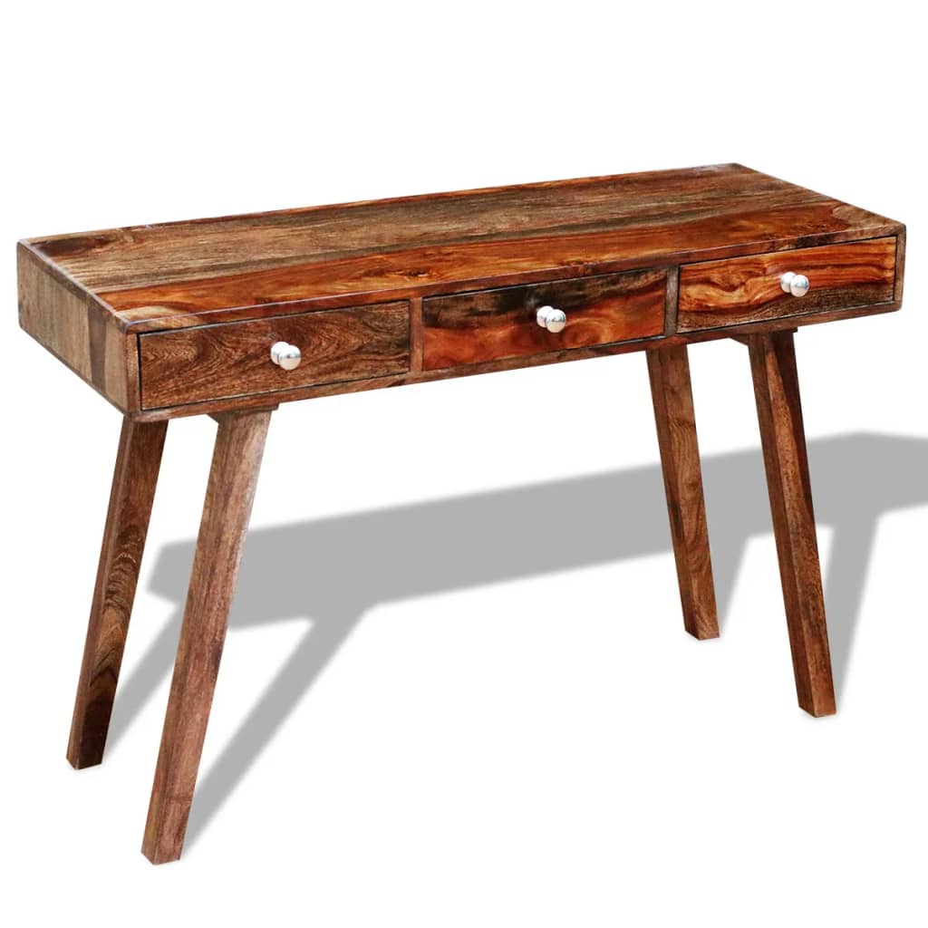 Wandtafel met 3 lades 76 cm massief acaciahout is nu te koop bij PeponiXL, paradijselijk wonen!