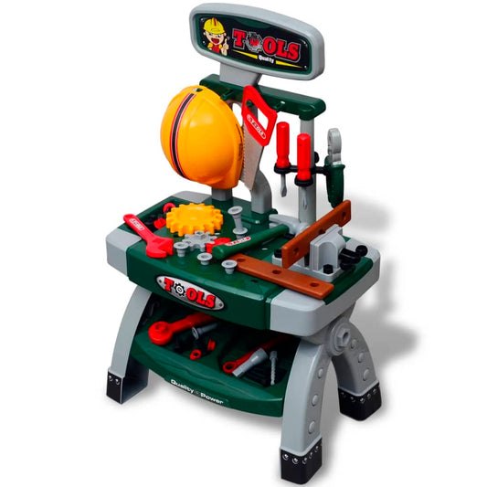Speelgoedwerkbank met gereedschap voor kinderen kinderkamer groen + grijs is nu te koop bij PeponiXL, paradijselijk wonen!