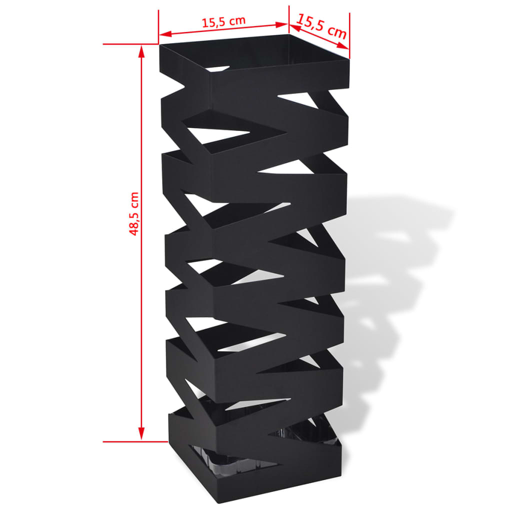 Paraplu- en wandelstokhouder vierkant 48,5 cm staal zwart is nu te koop bij PeponiXL, paradijselijk wonen!