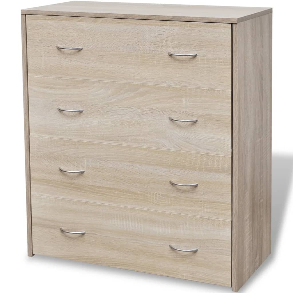 Dressoir met 4 lades 60x30,5x71 cm eikenkleur is nu te koop bij PeponiXL, paradijselijk wonen!