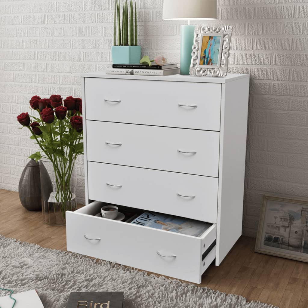 Dressoir met 4 lades 60x30,5x71 cm wit is nu te koop bij PeponiXL, paradijselijk wonen!