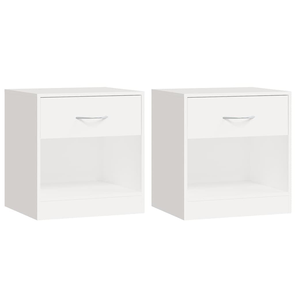 Nachtkastje met 1 lade wit 2 st is nu te koop bij PeponiXL, paradijselijk wonen!
