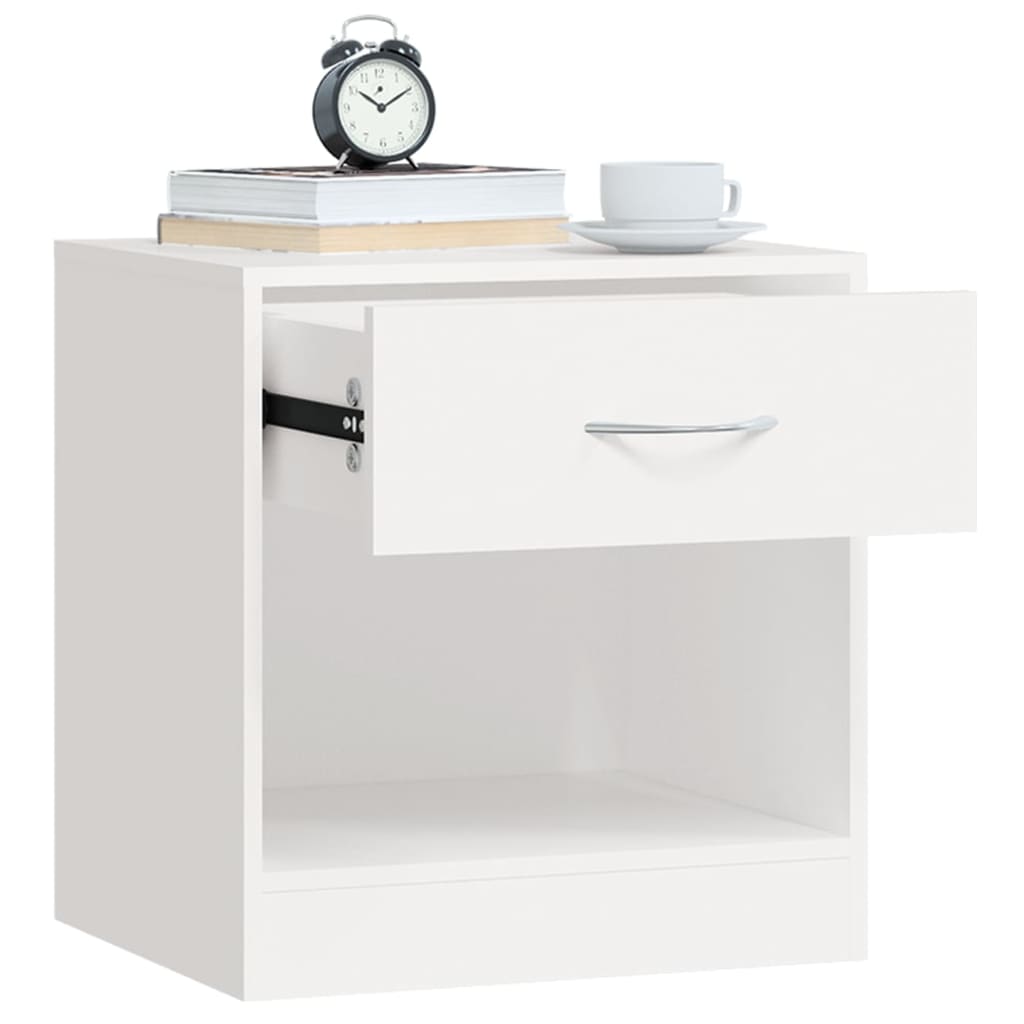Nachtkastje met 1 lade wit 2 st is nu te koop bij PeponiXL, paradijselijk wonen!