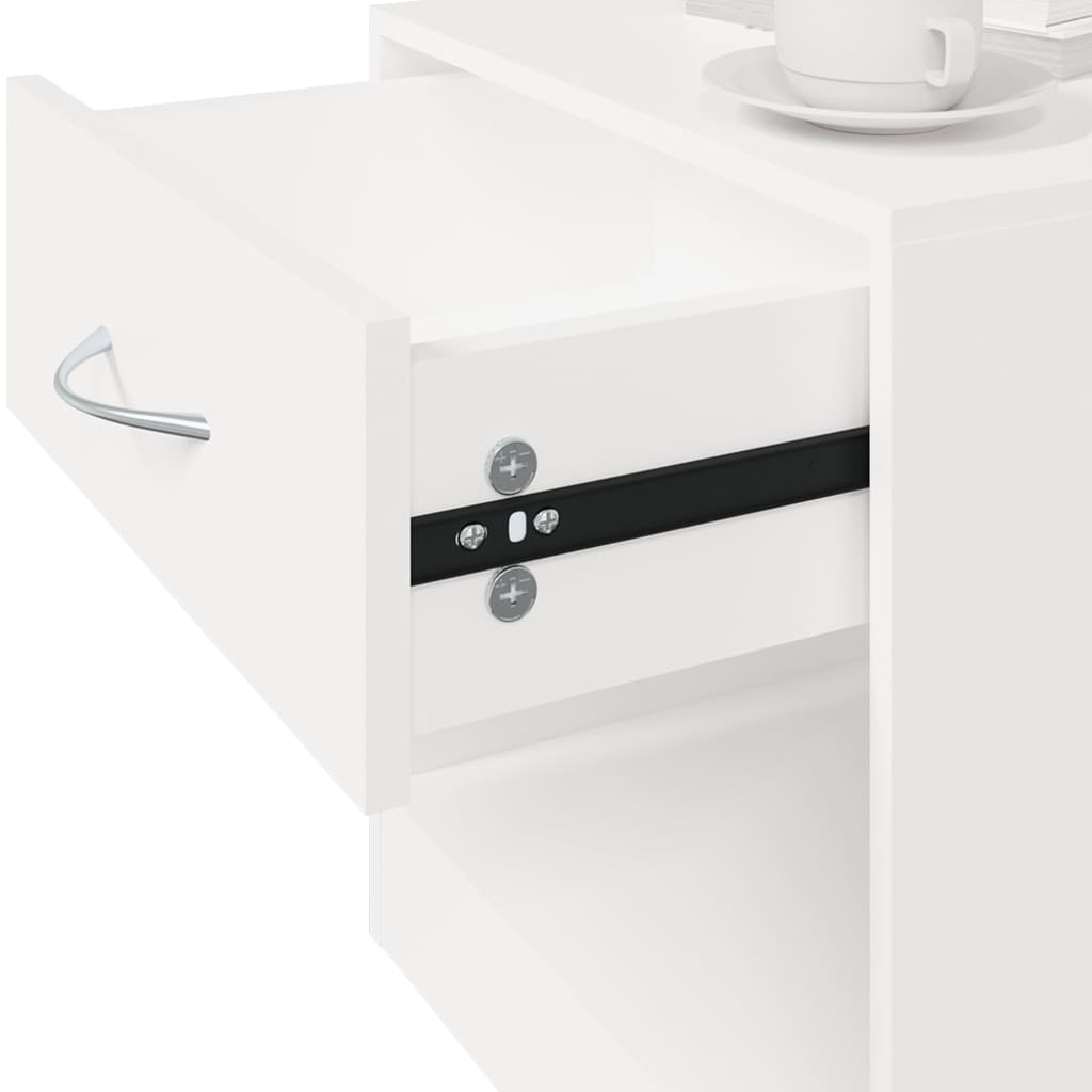 Nachtkastje met 1 lade wit 2 st is nu te koop bij PeponiXL, paradijselijk wonen!