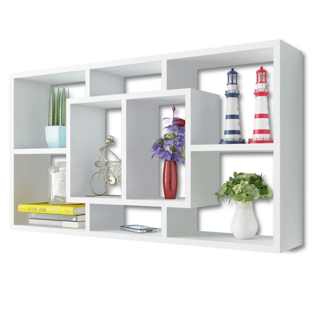 Wandschap zwevend 8 vakken wit is nu te koop bij PeponiXL, paradijselijk wonen!