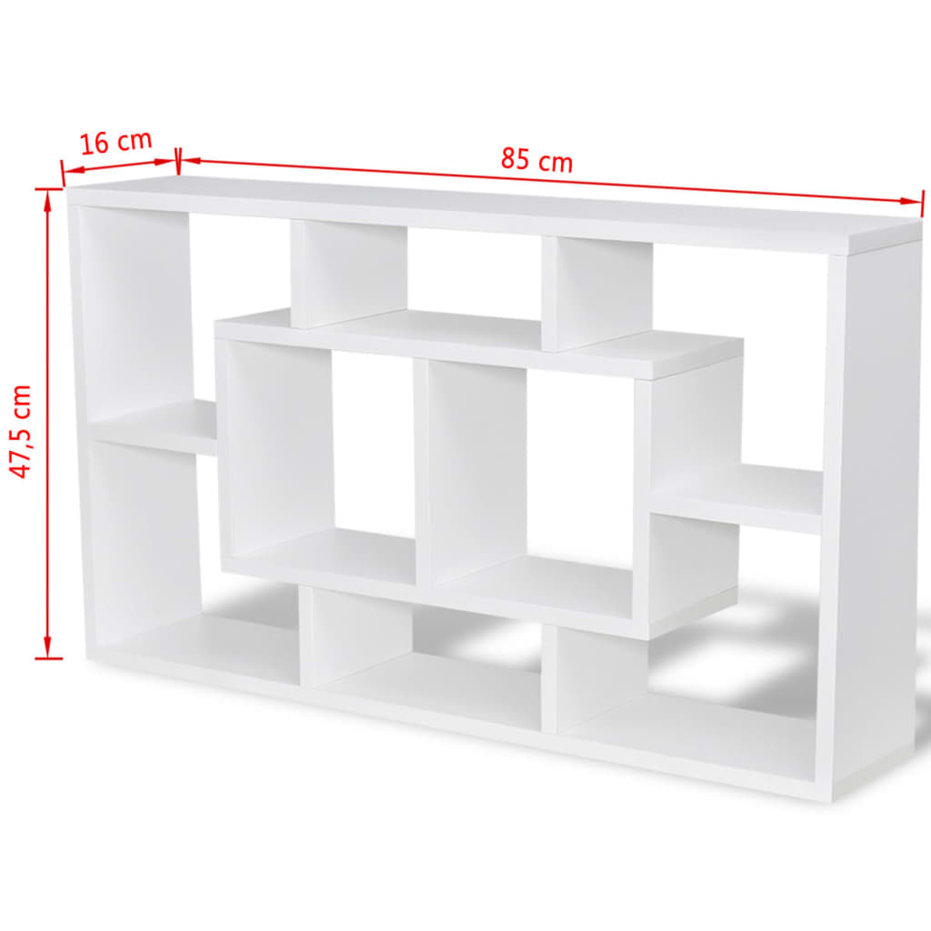Wandschap zwevend 8 vakken wit is nu te koop bij PeponiXL, paradijselijk wonen!