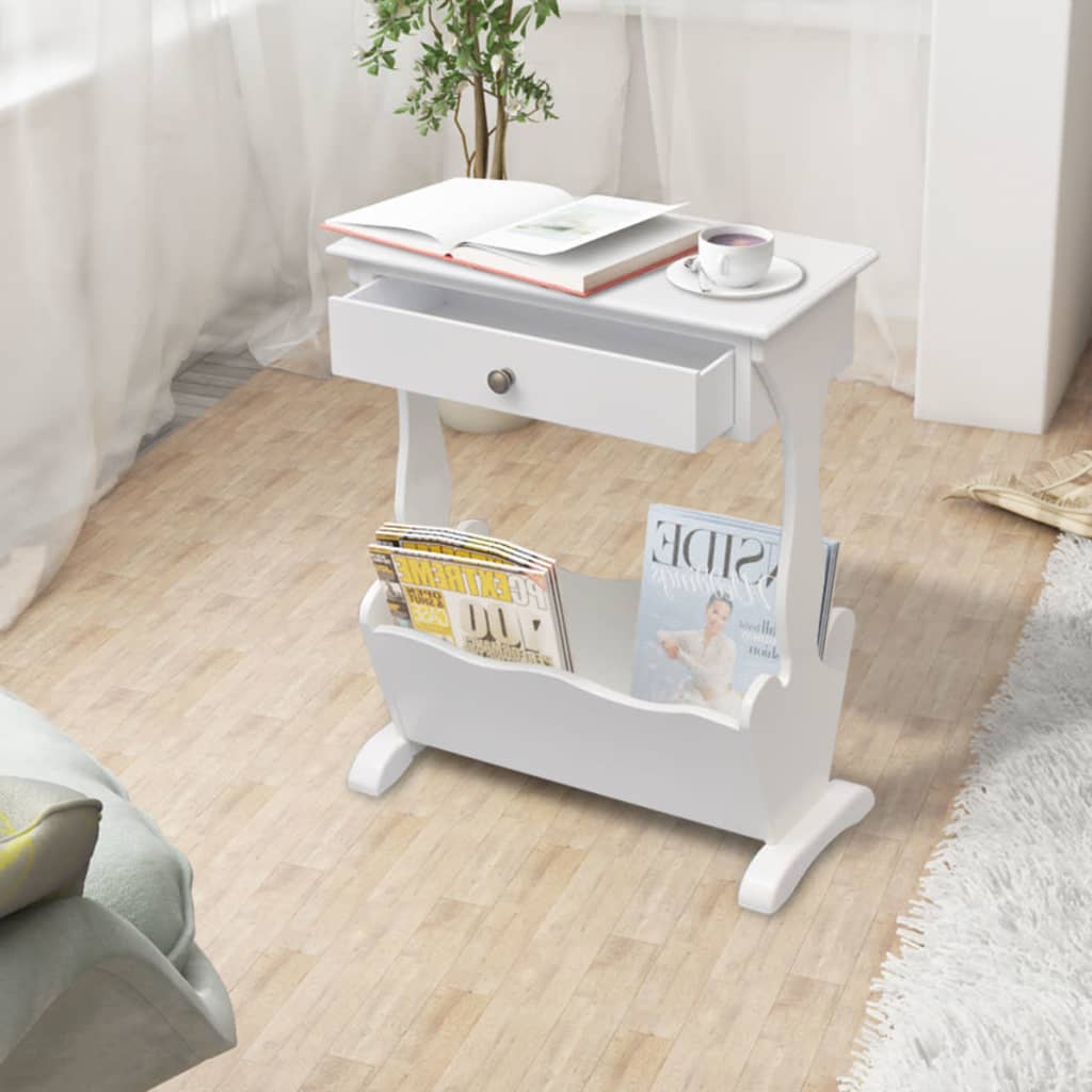 Tijdschriftenrek Melrose wit is nu te koop bij PeponiXL, paradijselijk wonen!