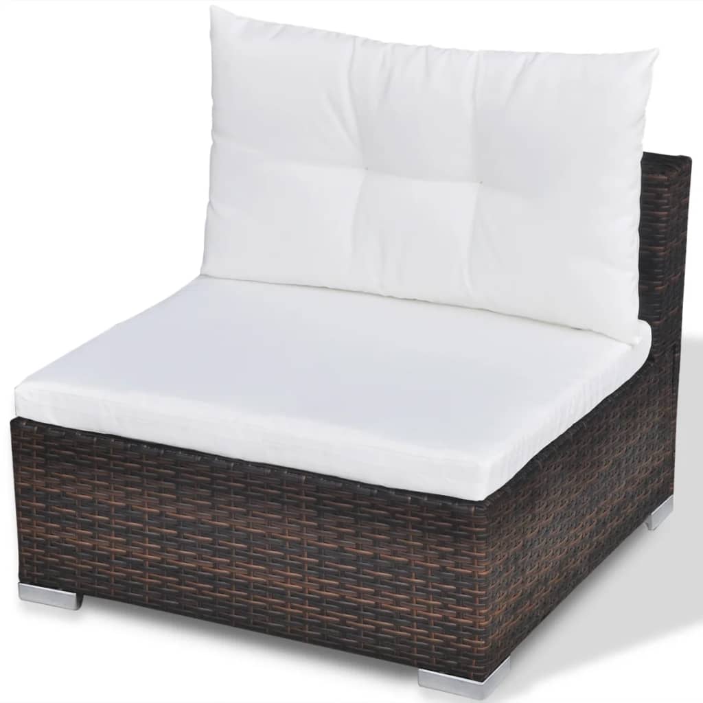 10-delige Loungeset met kussens poly rattan bruin is nu te koop bij PeponiXL, paradijselijk wonen!
