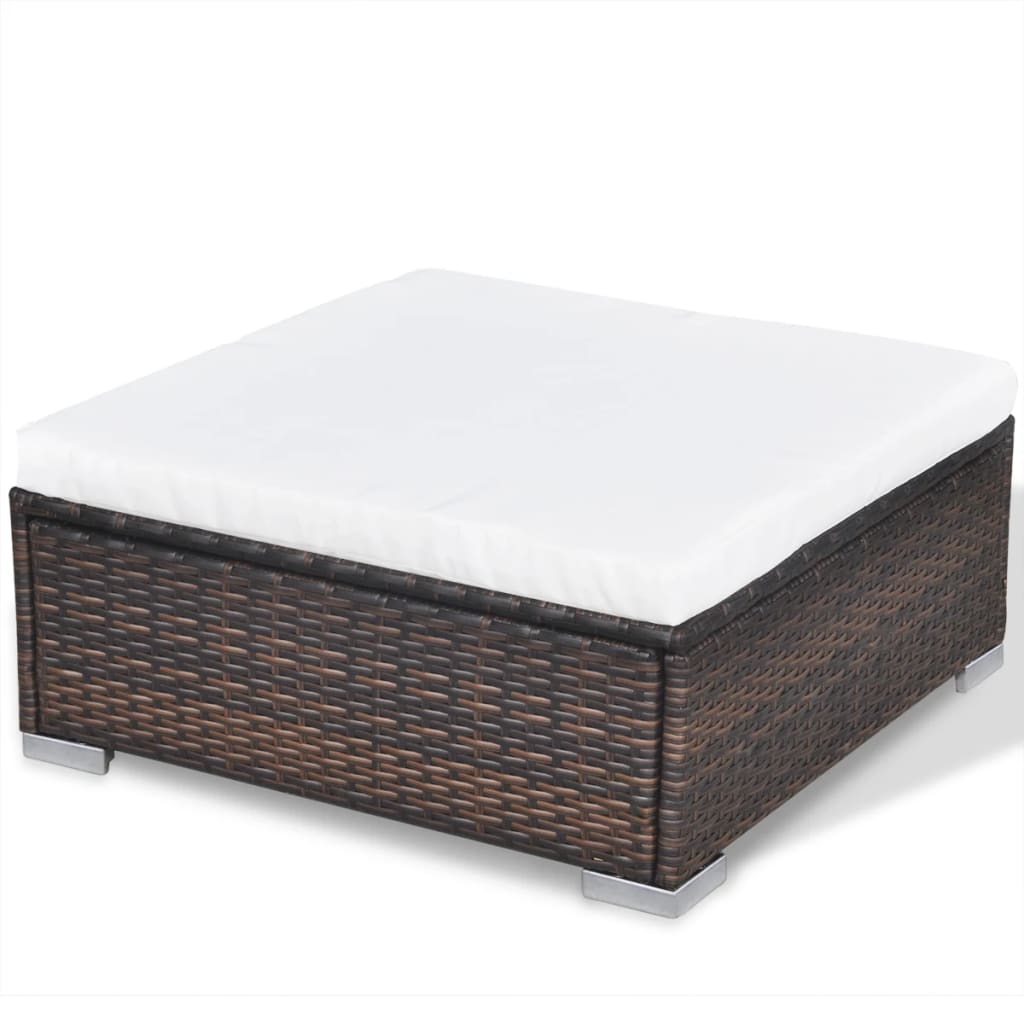 10-delige Loungeset met kussens poly rattan bruin is nu te koop bij PeponiXL, paradijselijk wonen!