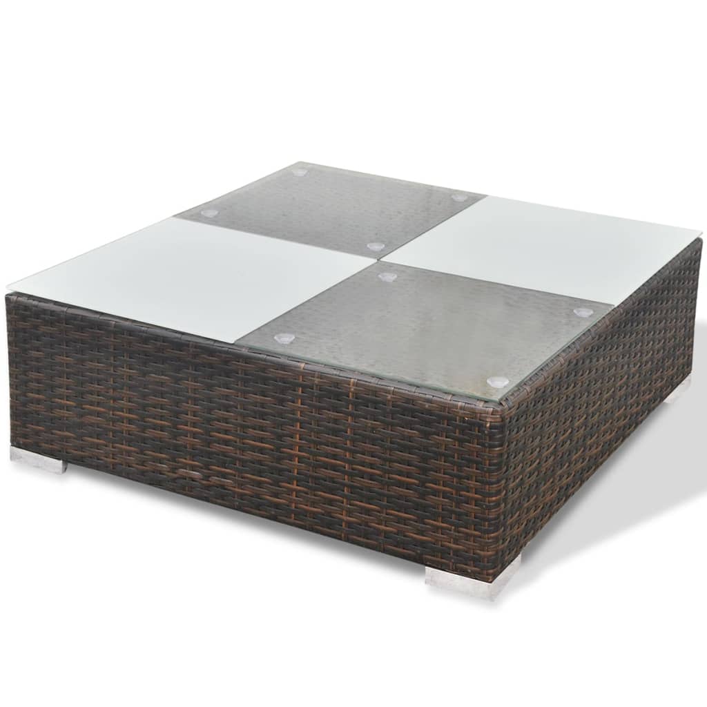 10-delige Loungeset met kussens poly rattan bruin is nu te koop bij PeponiXL, paradijselijk wonen!