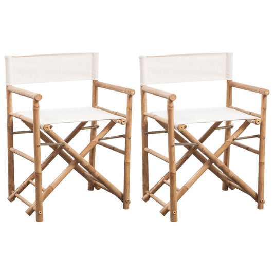 Regisseursstoelen 2 st inklapbaar bamboe en canvas is nu te koop bij PeponiXL, paradijselijk wonen!
