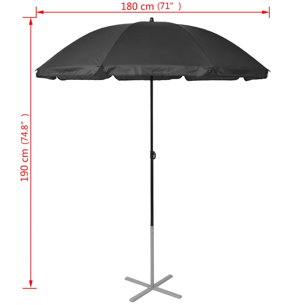 Ligbedden met parasol aluminium zwart is nu te koop bij PeponiXL, paradijselijk wonen!