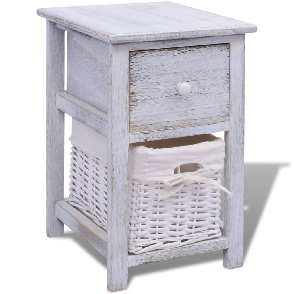 Nachtkastje hout wit is nu te koop bij PeponiXL, paradijselijk wonen!