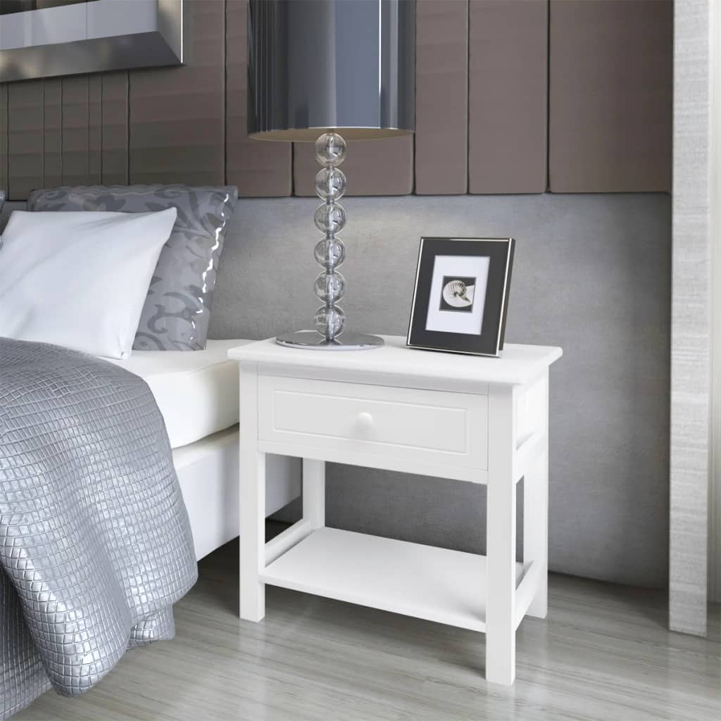 Nachtkastjes 2 stuks hout wit is nu te koop bij PeponiXL, paradijselijk wonen!