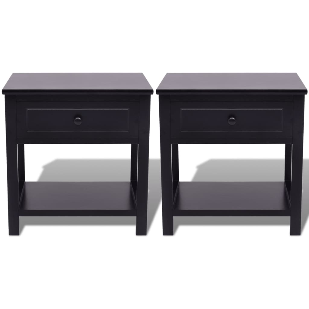 Nachtkastjes 2 st hout zwart is nu te koop bij PeponiXL, paradijselijk wonen!