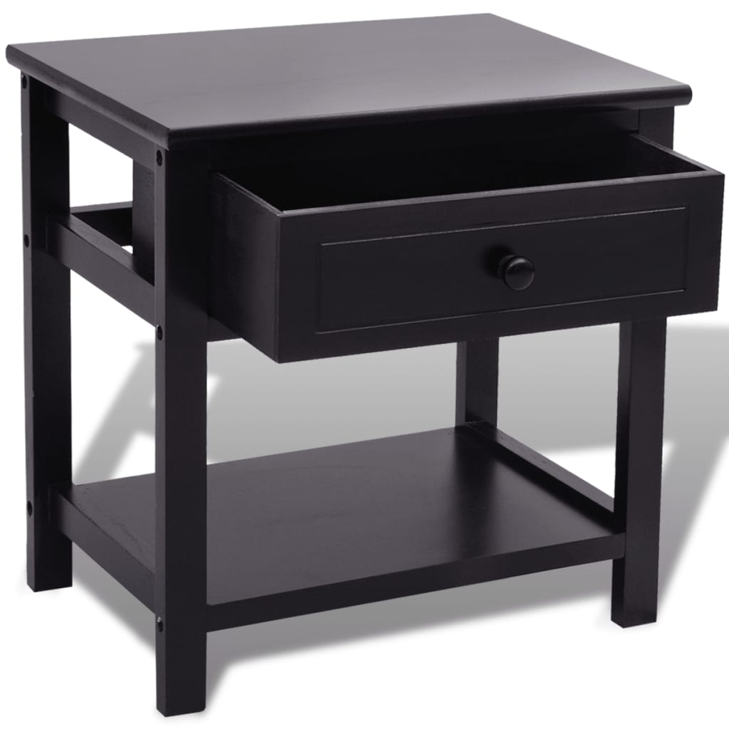 Nachtkastjes 2 st hout zwart is nu te koop bij PeponiXL, paradijselijk wonen!