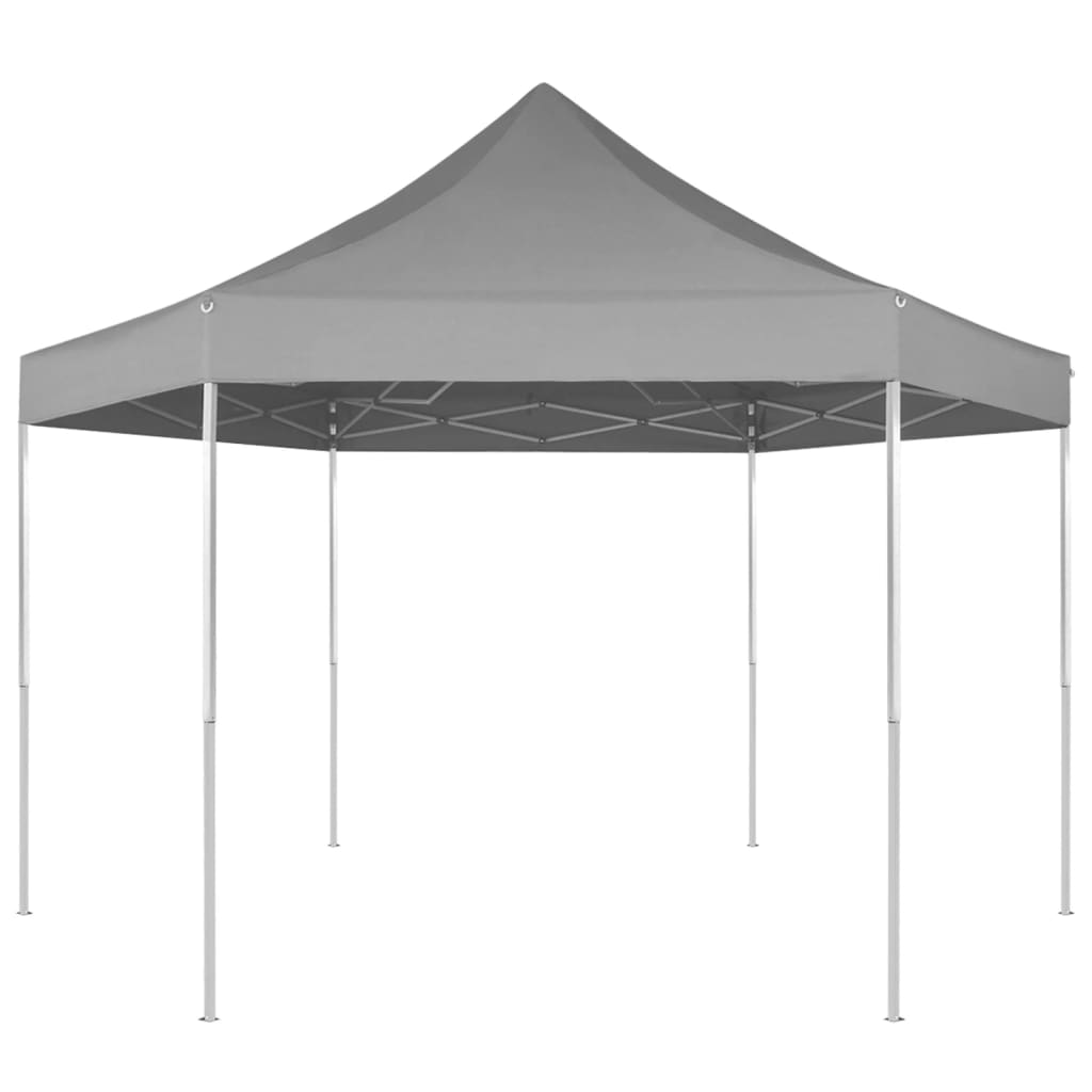 Partytent pop-up zeshoekig inklapbaar 3,6x3,1 m grijs is nu te koop bij PeponiXL, paradijselijk wonen!