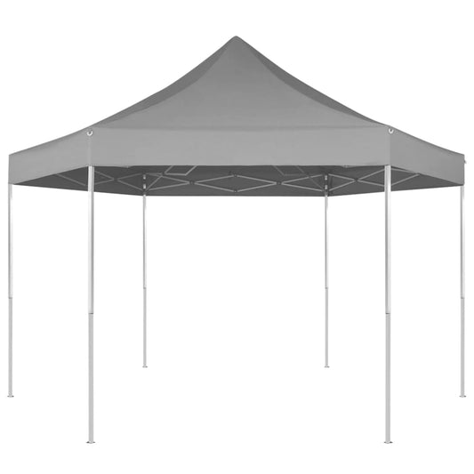 Partytent pop-up zeshoekig inklapbaar 3,6x3,1 m grijs is nu te koop bij PeponiXL, paradijselijk wonen!