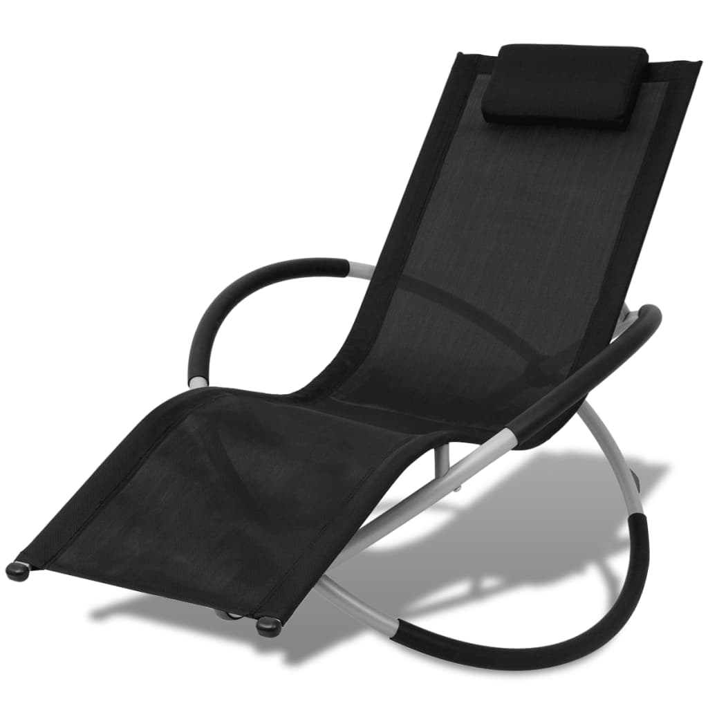 Ligbed voor buiten geometrisch zwart en grijs staal is nu te koop bij PeponiXL, paradijselijk wonen!