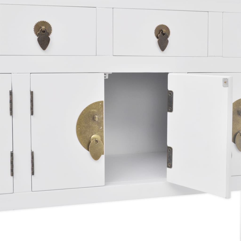 Dressoir Chinese stijl massief hout wit is nu te koop bij PeponiXL, paradijselijk wonen!