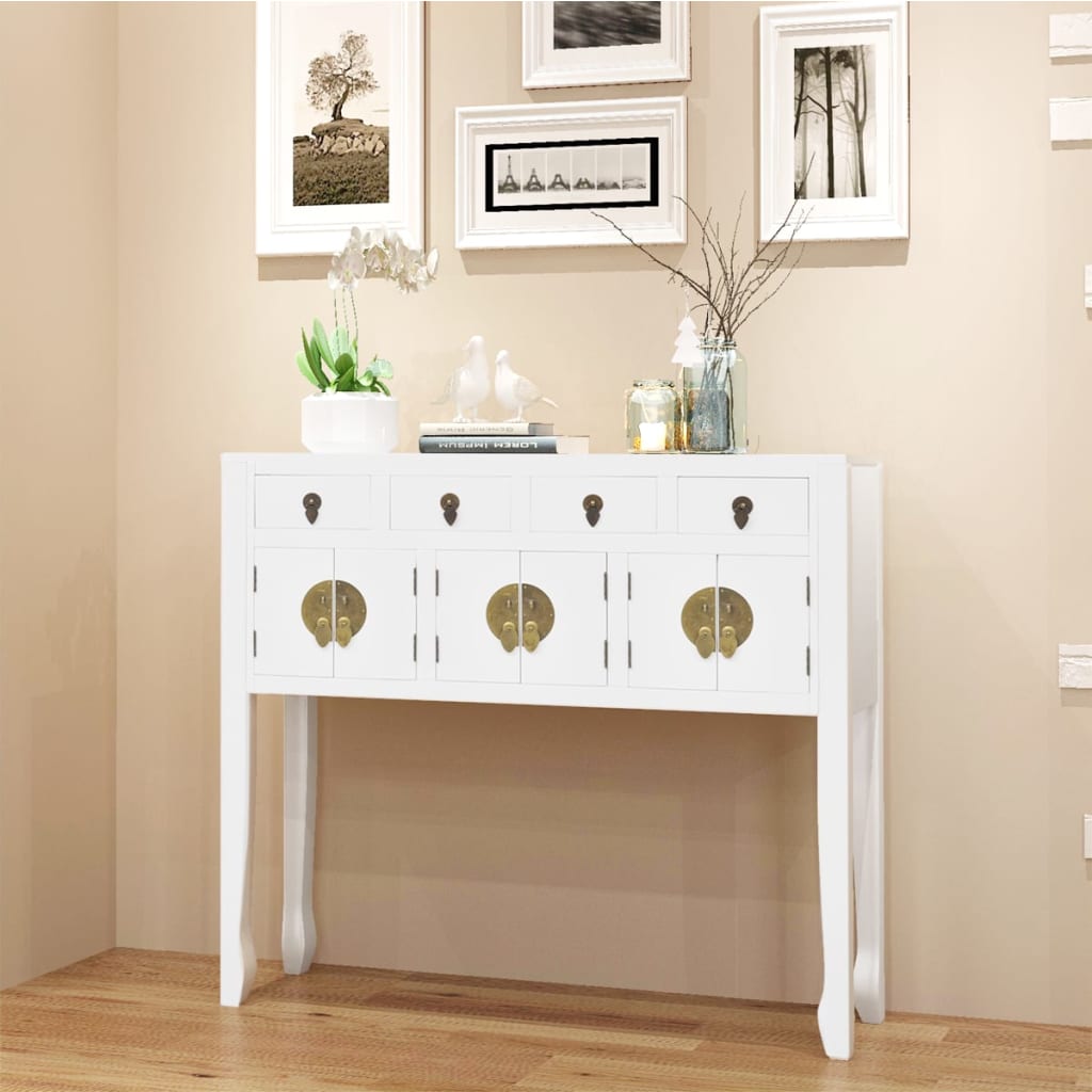 Dressoir Chinese stijl massief hout wit is nu te koop bij PeponiXL, paradijselijk wonen!
