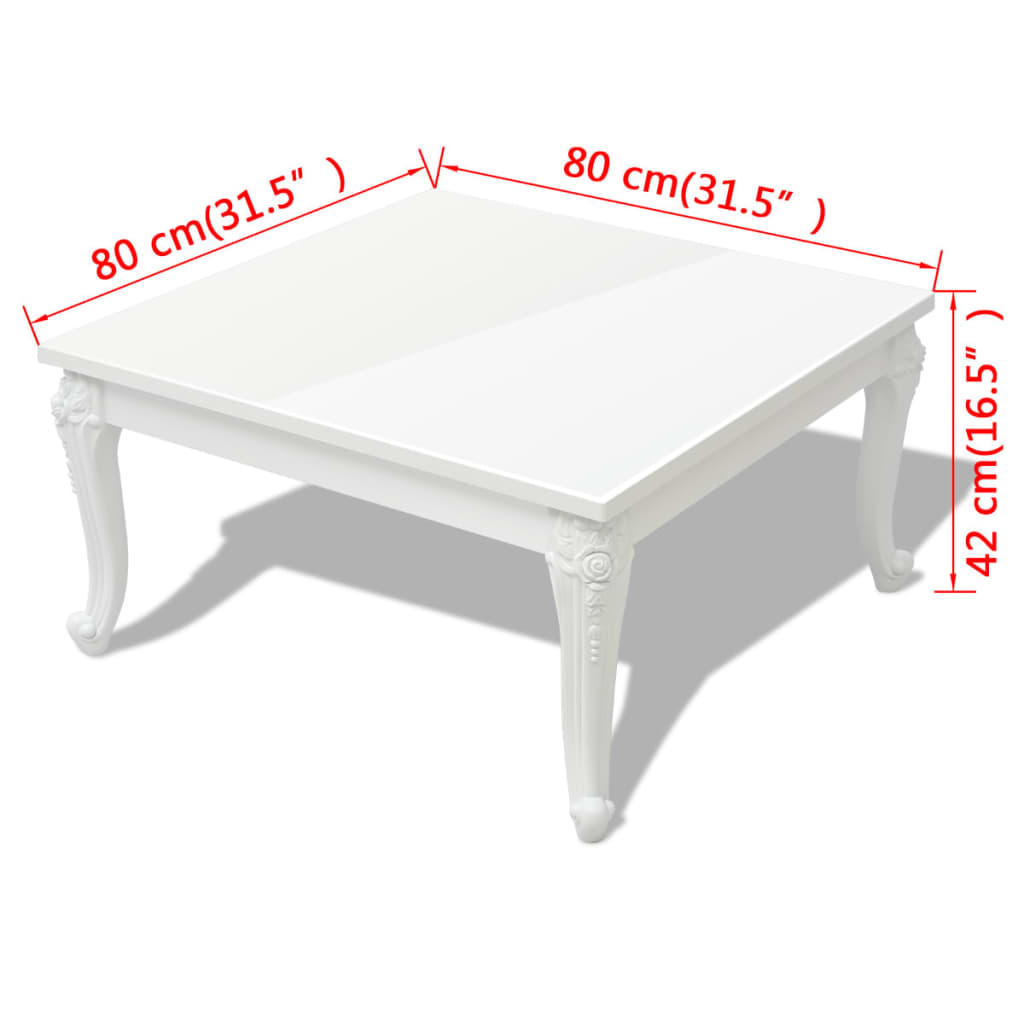 Salontafel 80x80x42 cm hoogglans wit is nu te koop bij PeponiXL, paradijselijk wonen!