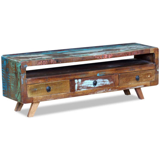 Tv-meubel met 3 lades massief gerecycled hout is nu te koop bij PeponiXL, paradijselijk wonen!