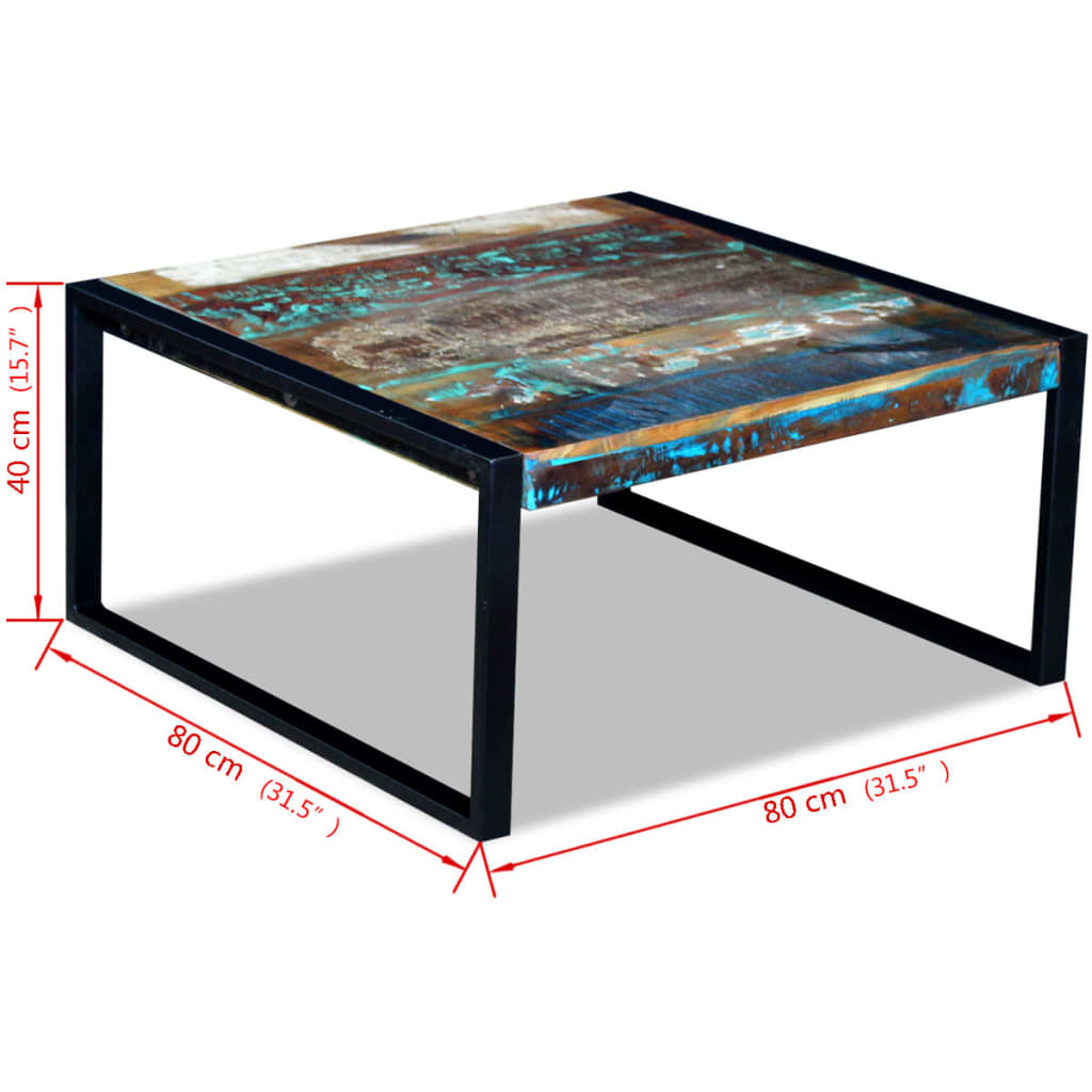 Salontafel 80x80x40 cm massief gerecycled hout is nu te koop bij PeponiXL, paradijselijk wonen!