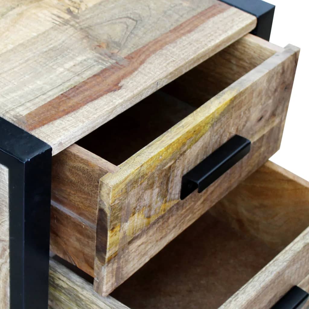 Bijzettafel met 2 lades 43x33x51 cm massief mangohout is nu te koop bij PeponiXL, paradijselijk wonen!