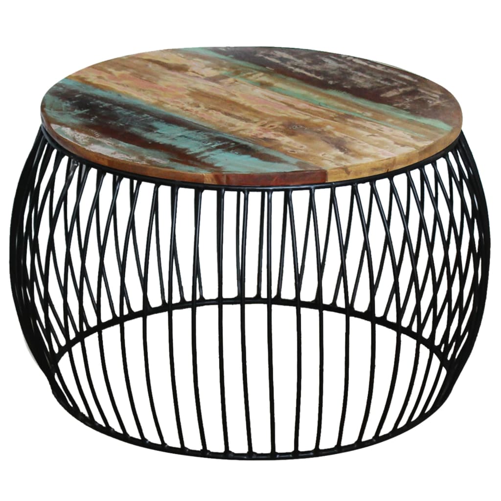 Salontafel rond 68x37 cm massief gerecycled hout is nu te koop bij PeponiXL, paradijselijk wonen!