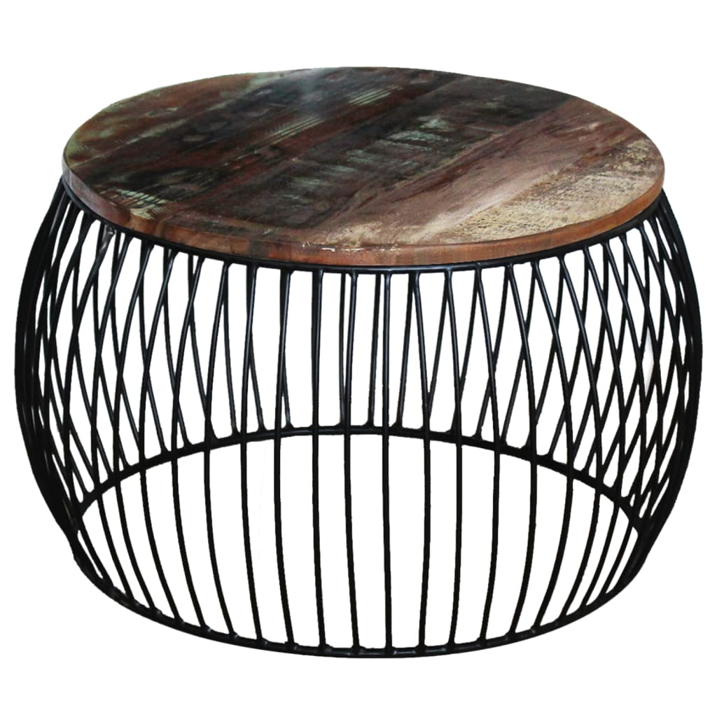 Salontafel rond 68x37 cm massief gerecycled hout is nu te koop bij PeponiXL, paradijselijk wonen!