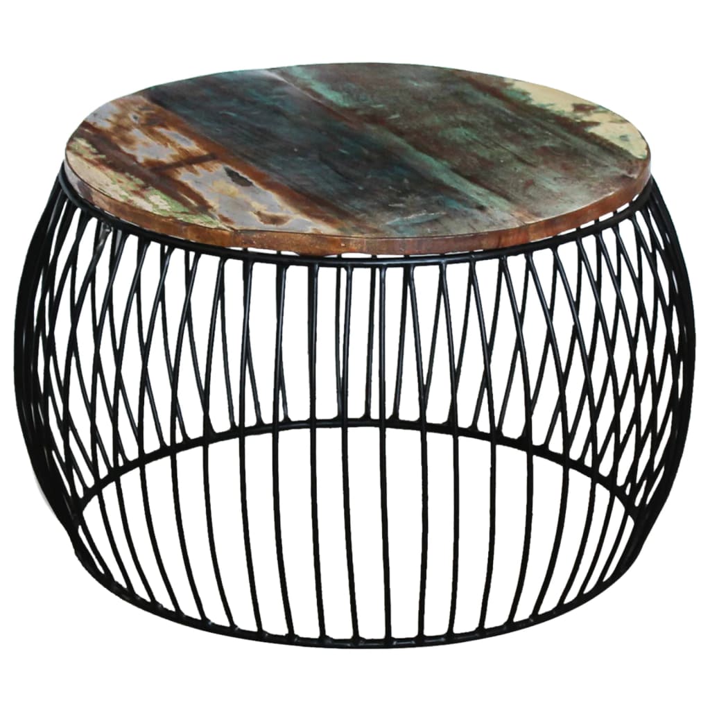 Salontafel rond 68x37 cm massief gerecycled hout is nu te koop bij PeponiXL, paradijselijk wonen!
