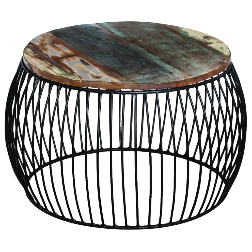 Salontafel rond 68x37 cm massief gerecycled hout is nu te koop bij PeponiXL, paradijselijk wonen!
