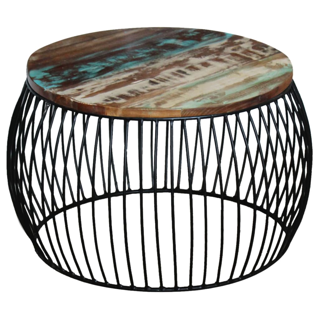 Salontafel rond 68x37 cm massief gerecycled hout is nu te koop bij PeponiXL, paradijselijk wonen!