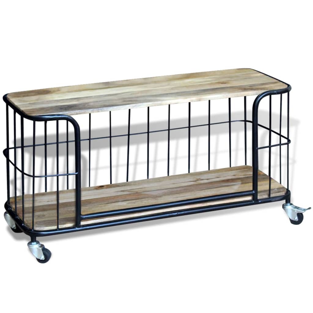 Tv-meubel100x40x45 cm massief mangohout is nu te koop bij PeponiXL, paradijselijk wonen!