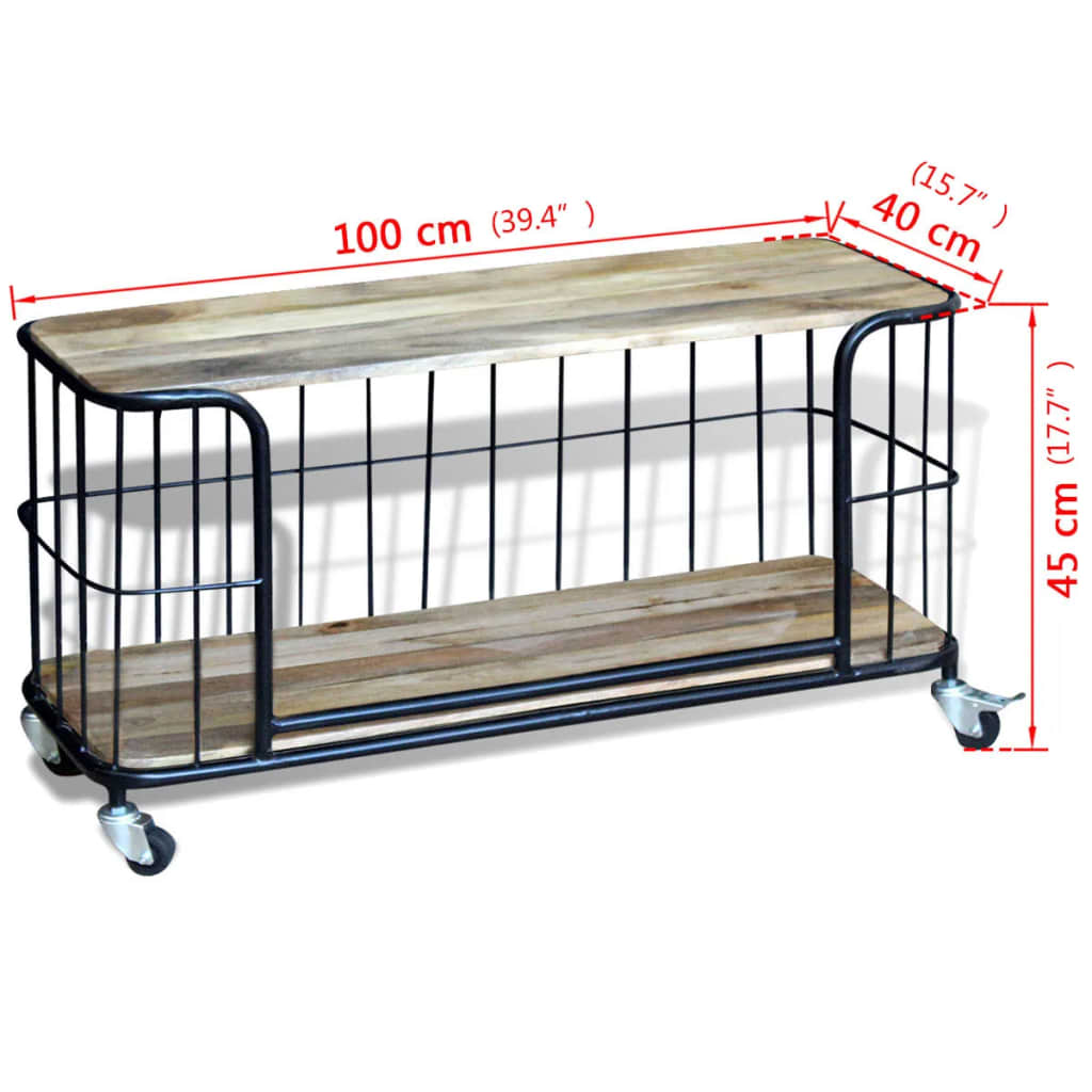 Tv-meubel100x40x45 cm massief mangohout is nu te koop bij PeponiXL, paradijselijk wonen!