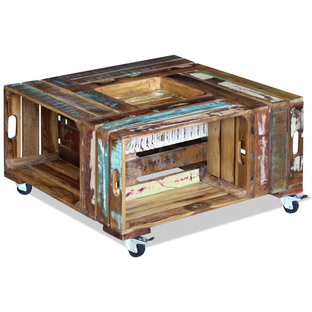 Salontafel 70x70x35 cm massief gerecycled hout is nu te koop bij PeponiXL, paradijselijk wonen!