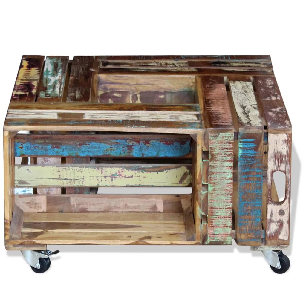 Salontafel 70x70x35 cm massief gerecycled hout is nu te koop bij PeponiXL, paradijselijk wonen!