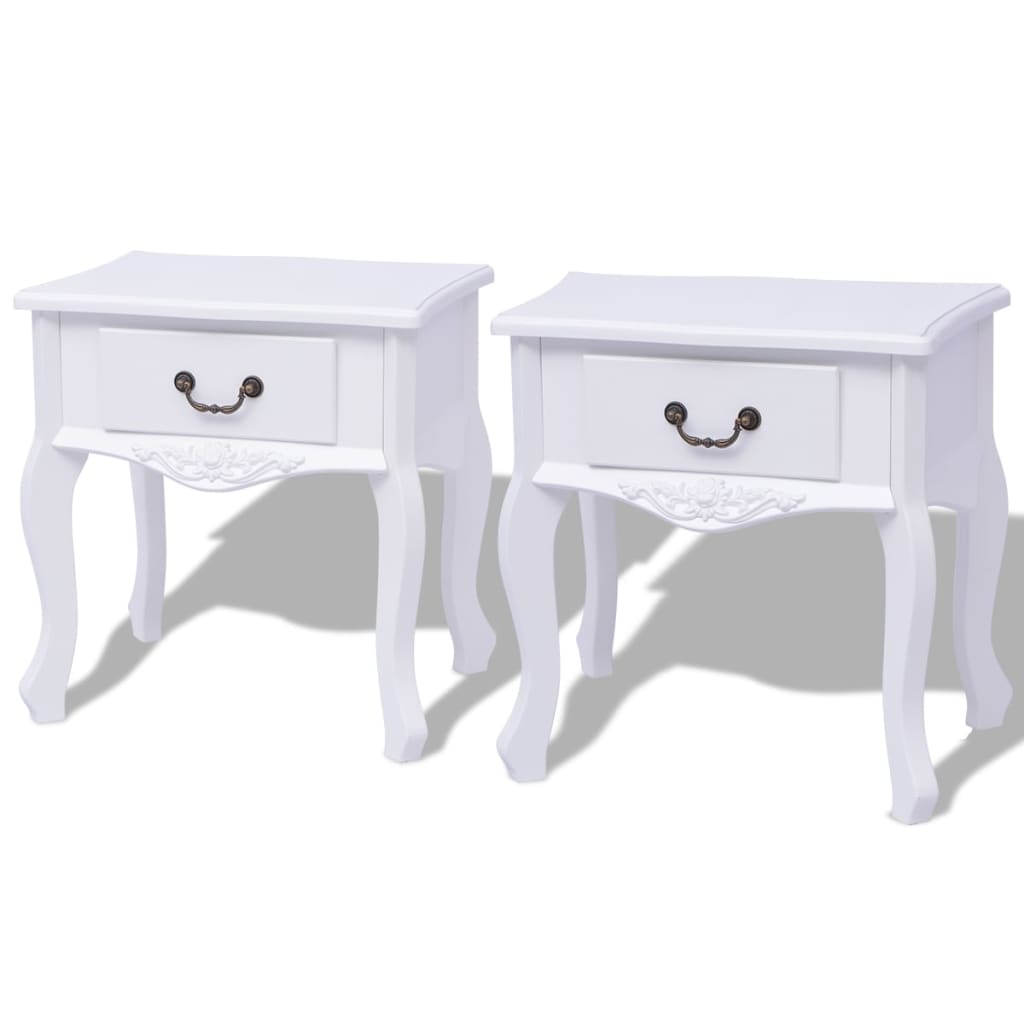 Nachtkastjes 2 stuks MDF wit is nu te koop bij PeponiXL, paradijselijk wonen!