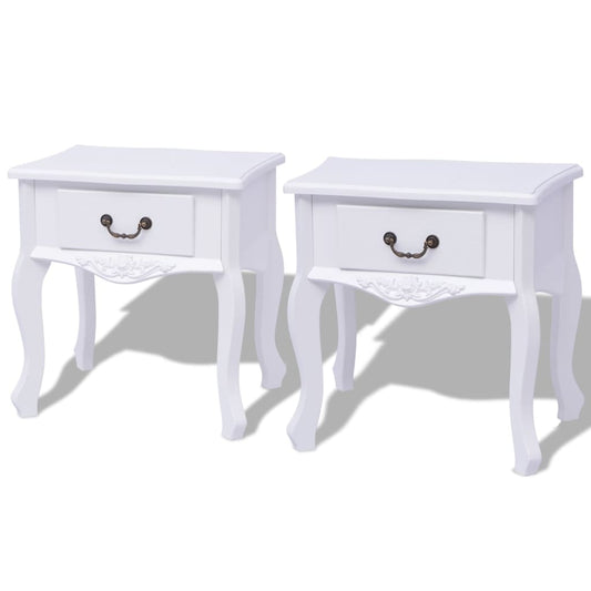 Nachtkastjes 2 stuks MDF wit is nu te koop bij PeponiXL, paradijselijk wonen!