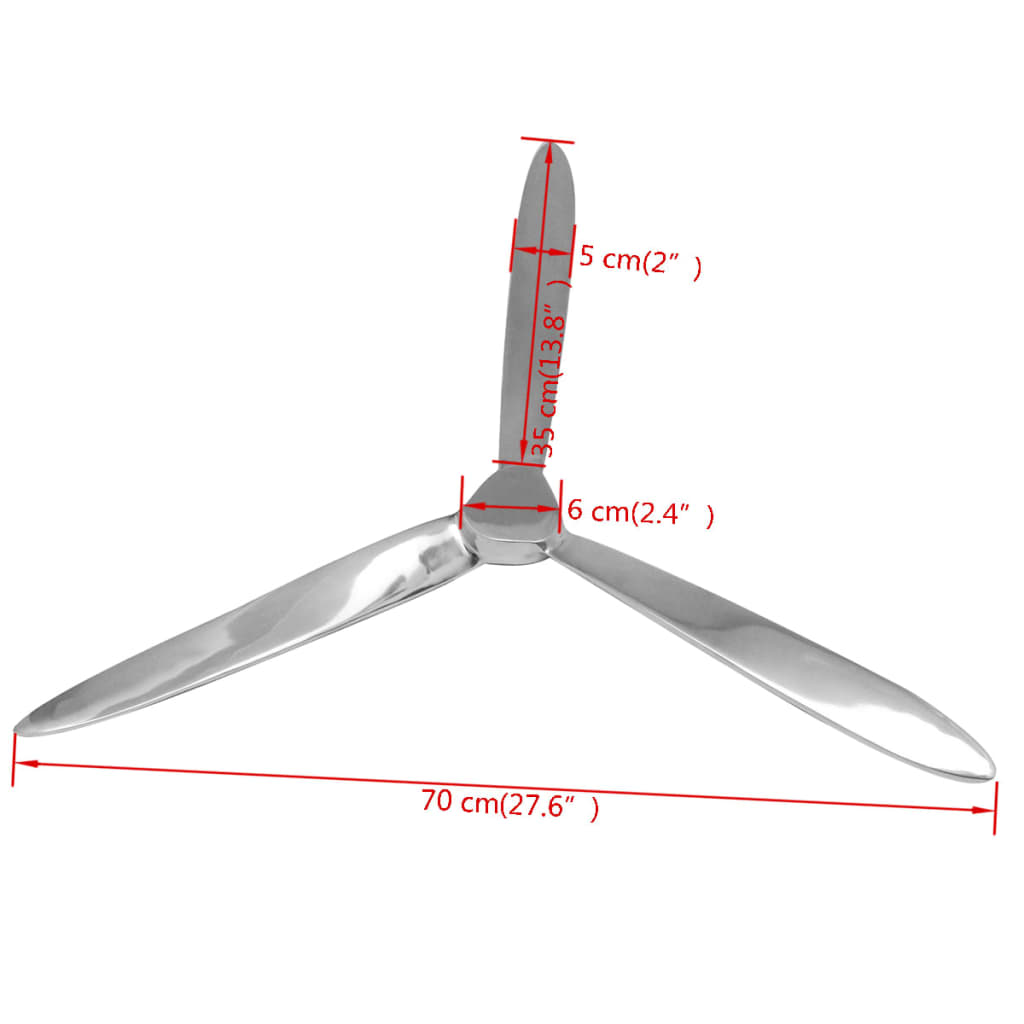 Propeller voor aan de muur 70 cm aluminium zilver is nu te koop bij PeponiXL, paradijselijk wonen!