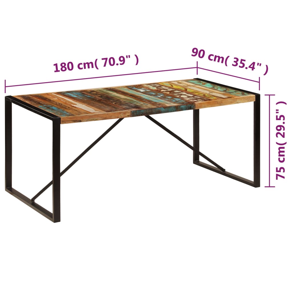 Eettafel 180x90x75 cm massief gerecycled hout is nu te koop bij PeponiXL, paradijselijk wonen!