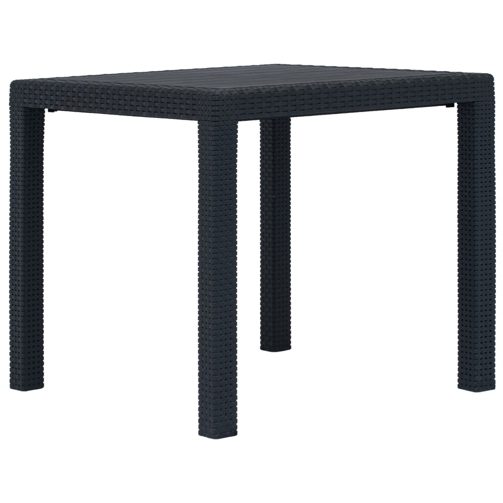 Tuintafel 79x79x72 cm rattan-look kunststof antraciet is nu te koop bij PeponiXL, paradijselijk wonen!