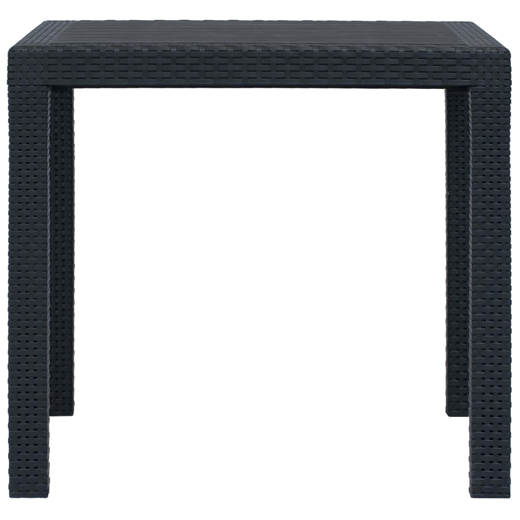 Tuintafel 79x79x72 cm rattan-look kunststof antraciet is nu te koop bij PeponiXL, paradijselijk wonen!