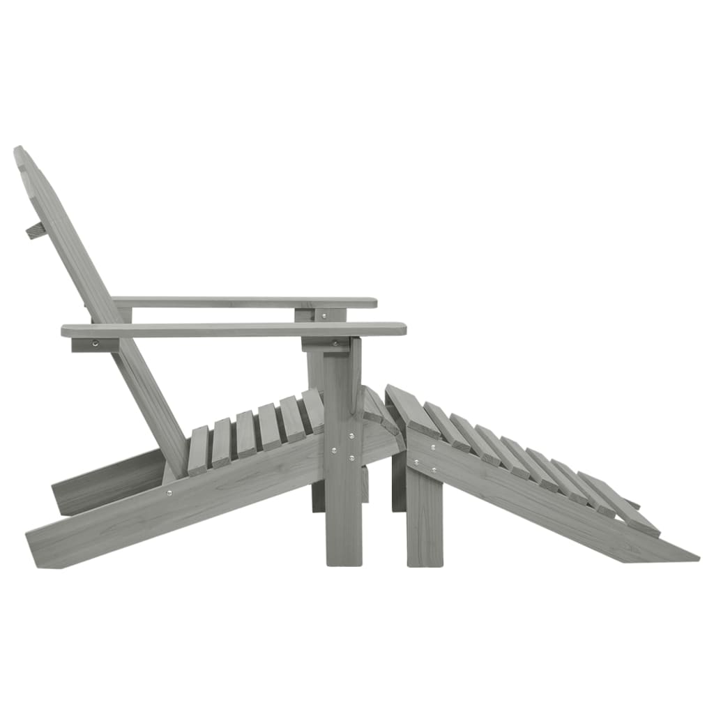 Tuinstoel met voetenbank hout grijs is nu te koop bij PeponiXL, paradijselijk wonen!