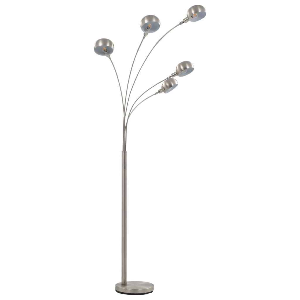 Lamp staand 5xE14 200 cm zilverkleurig is nu te koop bij PeponiXL, paradijselijk wonen!