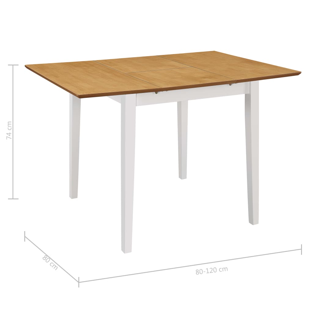 Eettafel verlengbaar (80-120)x80x74 cm MDF wit is nu te koop bij PeponiXL, paradijselijk wonen!