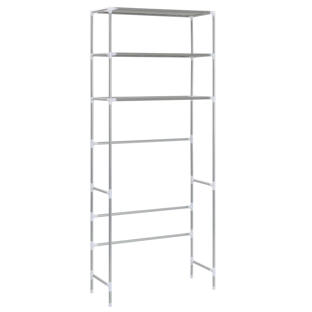 Opbergrek voor boven wasmachine 3-laags 69x28x169 cm zilver is nu te koop bij PeponiXL, paradijselijk wonen!
